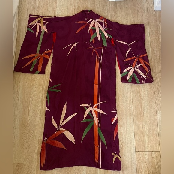 Vintage Japanese bamboo Kimono silk robe. - Picture 7 of 12
